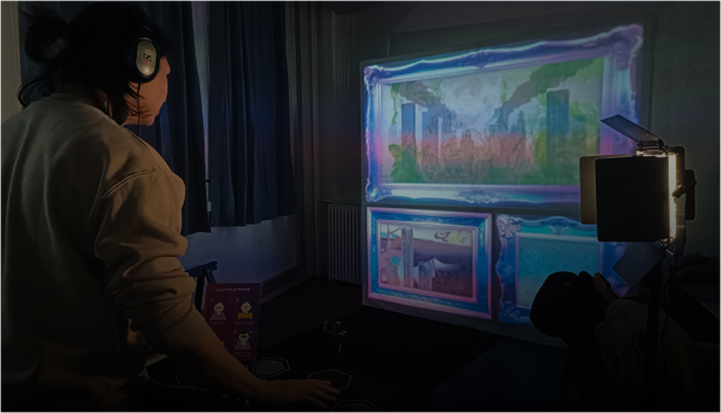 image de l'installation interactive pendant la phase de testing